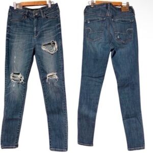 American Eagle Outfitters Ripped Blue Skinny Jeans